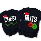 Chest Nuts Christmas Sweatshirts Couples Christmas Shirts Family Holiday Hoodie Boyfriend Christmas Gift for Couple Ugly Christmas Sweater