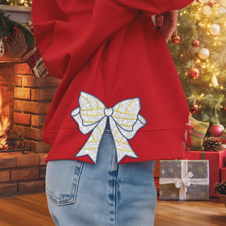 Personalized Sports Girly Bow Bow Applique Side Bow Machine Embroidery Sweatshirt, Baseball/Volleyball/Football/Soccer/Softball Embroidered Sweatshirt il_794xN.6397128456_8zwi.jpg