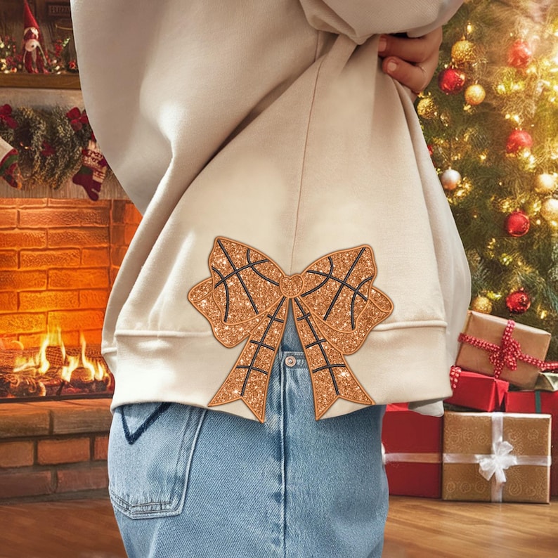 Personalized Sports Girly Bow Bow Applique Side Bow Machine Embroidery Sweatshirt, Baseball/Volleyball/Football/Soccer/Softball Embroidered Sweatshirt il_794xN.6397128488_pd7l.jpg