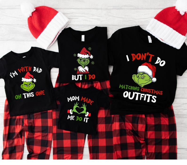 The Grinchy Christmas Family Matching Shirts, Family Men Funny shirt, I Don't Do Matching Christmas Outfits, But I Do Tee, Christmas gifts