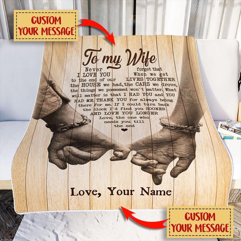 To My Wife Blanket, To My Wife Gift, Christmas Gift for Wife from Husband, Anniversary Gift For Wife, Custom Sherpa Blanket For Wife il_794xN.6417275351_6wyh.jpg