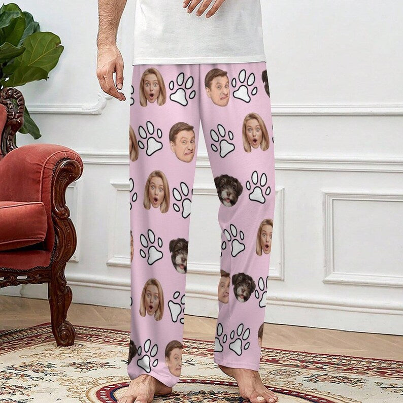 Custom Face Pajama Pants,Personalized Pajama Trousers for Men Women,Custom Pet Face Photo Couple Pajama Pants,Birthday Gift il_794xN.6417307319_22f6.jpg