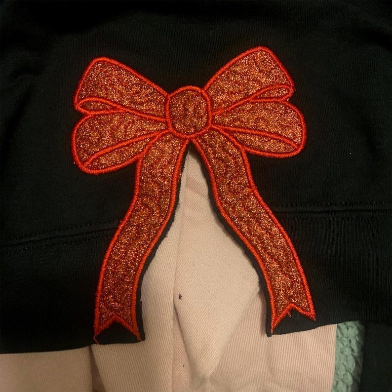 Custom MAMA Embroidered Bow Sweatshirt | Side Bow Applique Sweatshirt | Christmas Bow Sweatshirt | Glitter Christmas Sweatshirt il_794xN.6424891155_2i2n_1.jpg