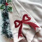 Merry and Bright Glitter Embroidered Bow Sweatshirt, Side Bow Glitter Sweatshirt, Custom Grandmillennial Coquette Style, Christmas Bow Gift il_794xN.6425196403_pthr.jpg