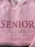 Embroidered Senior Bow Sweatshirt, Senior Coquette Bow Side Bow Applique Sweatshirt, Custom Grad Year Embroidered Bow Crewneck il_794xN.6425397669_cyz0.jpg