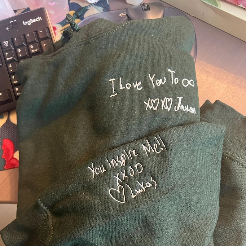 Custom Your Handwriting Embroidered Sweatshirt, Embroidered Couple Message Shirt, Couple Matching Sweatshirt, Personalized Gift For Him Her il_794xN.6425425417_gy5m.jpg