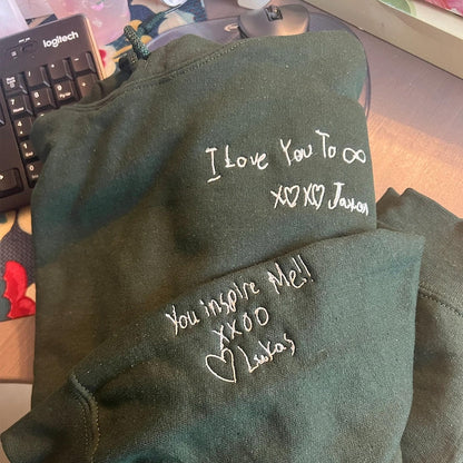 Custom Your Handwriting Embroidered Sweatshirt, Embroidered Couple Message Shirt, Couple Matching Sweatshirt, Personalized Gift For Him Her il_794xN.6425425417_gy5m.jpg