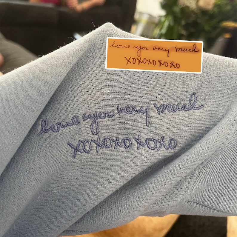 Custom Your Handwriting Embroidered Sweatshirt, Embroidered Couple Message Shirt, Couple Matching Sweatshirt, Personalized Gift For Him Her il_794xN.6425425419_lwfb.jpg