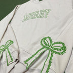 Custom Nana Est Embroidered Christmas Bow Embellished Shirt, Colorful Custom Side Bow Cut-Out Sweatshirt, Christmas Gift Hoodie il_794xN.6425445287_1o3g.jpg