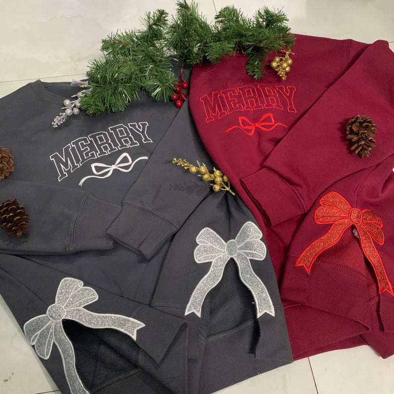 Merry Side Bow Sweatshirt, Embroidery Bow Cut-out Holiday Sweatshirt, Trendy Coquette Bow il_794xN.6434926221_5q3z.jpg