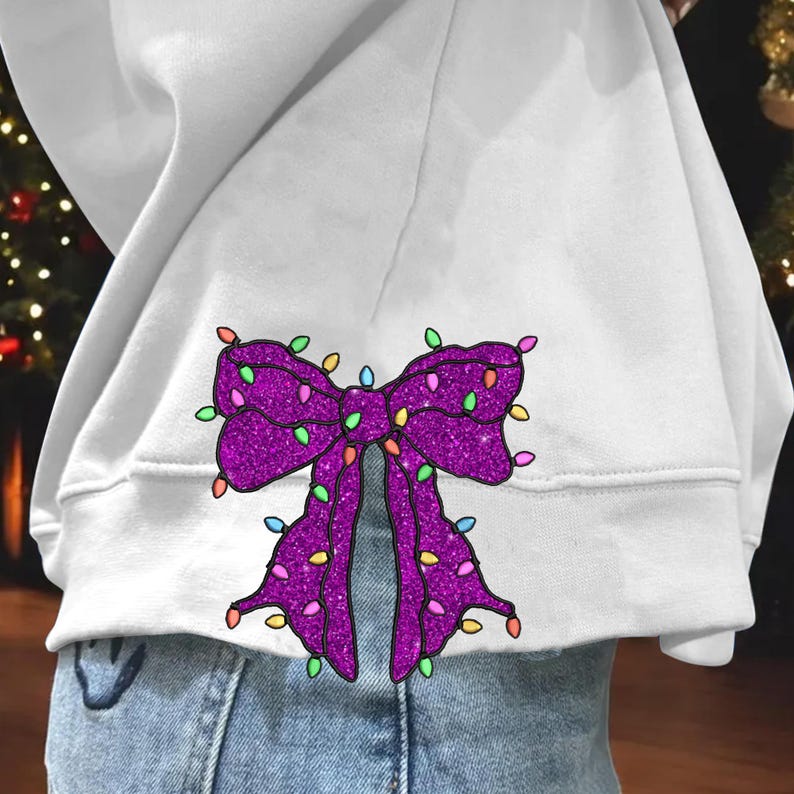 Christmas Light Side Bow Applique Side Bow Embroidery Sweatshirt, Christmas Coquette Bow Sweatshirt Seam Side Bow il_794xN.6435138921_jts4.jpg
