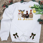 Side Bow Applique Embroidered Sweatshirt, Embroidered Chicken Sweatshirt, Christmas Bow Embellished Sweatshirt, Side Bow Cut-Out Sweatshirt il_794xN.6437482385_i2q1.jpg