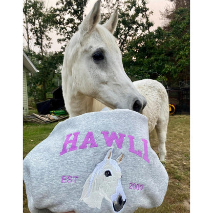 Custom Embroidered Horse Sweatshirt Custom Embroidered Varsity Pet From Your Photo Sweatshirt,Hoodie with Dog Name,Dog Owner Gift il_794xN.6437862765_8dtc.jpg