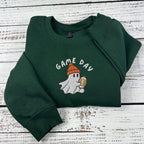 Embroidered Ghost Football Shirt, Football Game Day Sweatshirt - Hoodie, Game Day Tee, Halloween Football