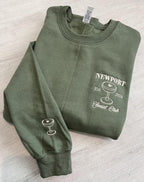 Custom Embroidered Bachelorette Party Sweatshirt, Bridal Shower Gift, Left Pocket Embroidery, Bridesmaid Gift, Girls Club Sweater