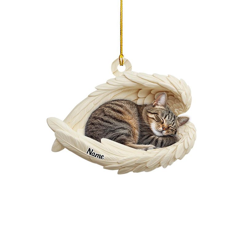 Personalized Tabby Cat Sleeping Angel Wings Ornament, Tabby Cat Christmas Ornament Gift, Car Ornament, Gift For Pet Lovers il_794xN.6456047142_8k20.jpg