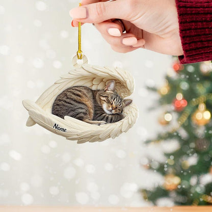 Personalized Tabby Cat Sleeping Angel Wings Ornament, Tabby Cat Christmas Ornament Gift, Car Ornament, Gift For Pet Lovers il_794xN.6456047194_f9oy.jpg