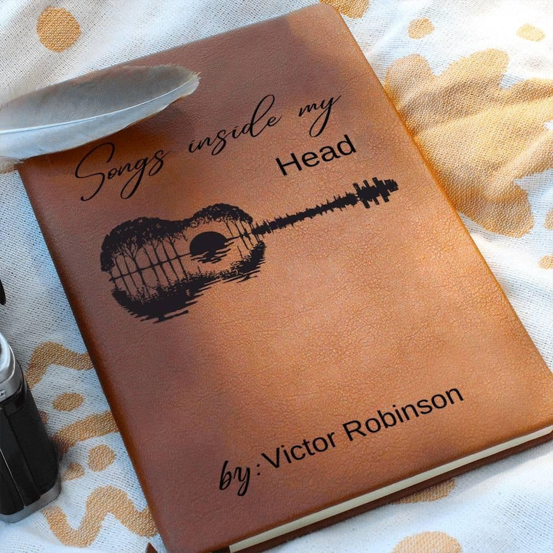 Customized Songwriter Leather Journal, Songs Inside My Head Notebook Musician Notebook Songwriting Journal, Guitarist Gifts For Music Lovers il_794xN.6457413031_d84a.jpg