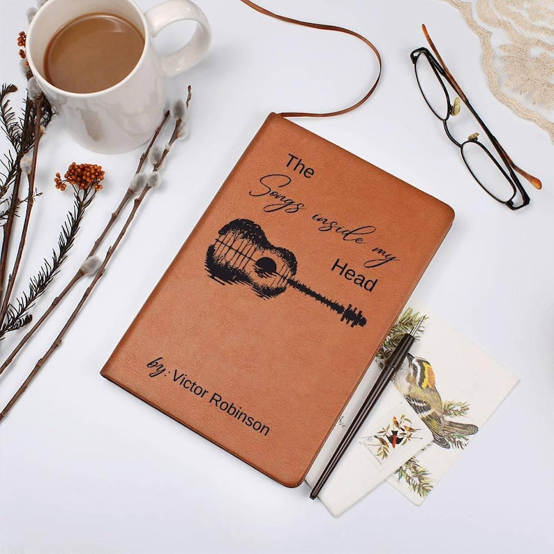 Customized Songwriter Leather Journal, Songs Inside My Head Notebook Musician Notebook Songwriting Journal, Guitarist Gifts For Music Lovers il_794xN.6457413247_phq4.jpg