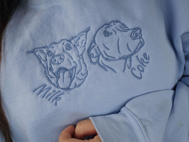 Embroidered Sweatshirt Custom Dog Mom Birthday Gift Dog Lover Sweatshirt Cat Lover Personalized Dog Dad Gift Pet Face Sweatshirt Gift Father