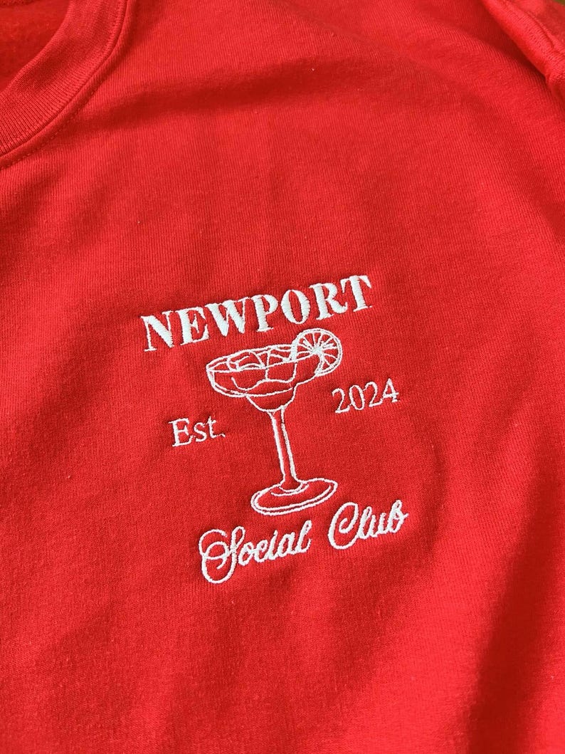 Custom Embroidered Bachelorette Party Sweatshirt, Bridal Shower Gift, Left Pocket Embroidery, Bridesmaid Gift, Girls Club Sweater