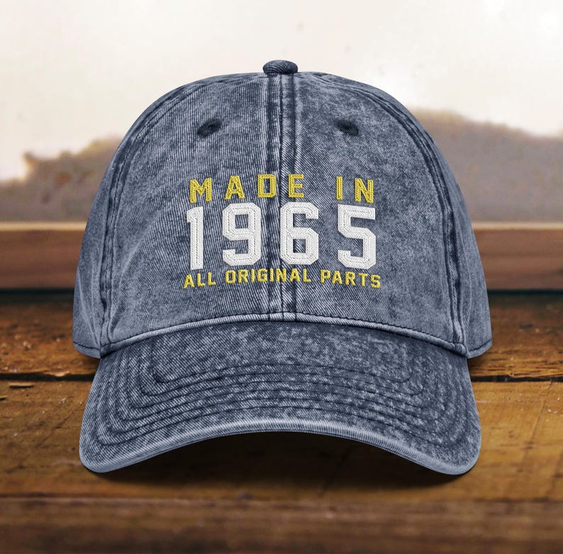 60th Birthday gift Vintage Embroidered Hat for 60th Birthday Born In 1964 Cotton Twill Cap il_794xN.6525240910_7gxc.jpg