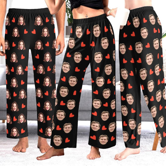 Custom photo pajama pants for Women Men, Personalized Face pajama pants socks, Gift for Wife Husband, Anniversary Gift, Valentine's day Gift il_794xN.6526383740_7t08.jpg