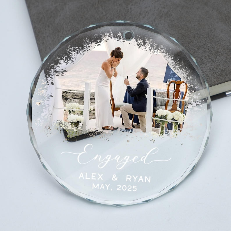 Engagement GLASS Ornament,Married Ornament,Personalization Marriage Proposal Gift,Our First Christmas Engaged Photo Ornament,Gift For Couple il_794xN.6526467902_bwyd_d3cc2c5d-f38d-4406-9736-af3d2446067a.jpg