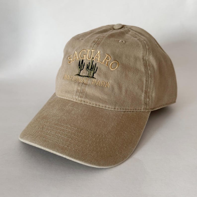 Saguaro National Park Hat Embroidered Cactus Baseball Cap, Hiking Gift, Adjustable Outdoor Dad Hat, Desert Souvenir Travel Cap