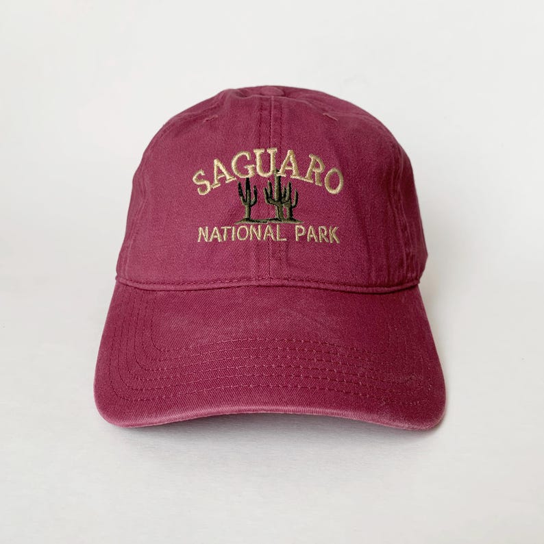 Saguaro National Park Hat Embroidered Cactus Baseball Cap, Hiking Gift, Adjustable Outdoor Dad Hat, Desert Souvenir Travel Cap