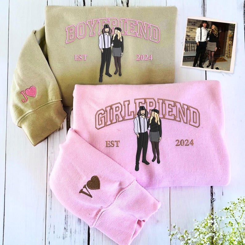 Embroidered Couple Photo Hoodie | Personalized His And Her Sweatshirt | 2nd Anniversary Gift For Couples | Boyfriend Gifts il_794xN.6534449952_hoac.jpg