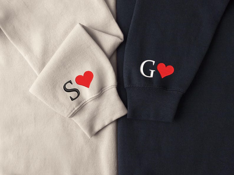 Custom Embroidered Roman Numeral Sweatshirt, Personalized Couples Gifts, Anniversary Gifts, Valentine's Day Gifts