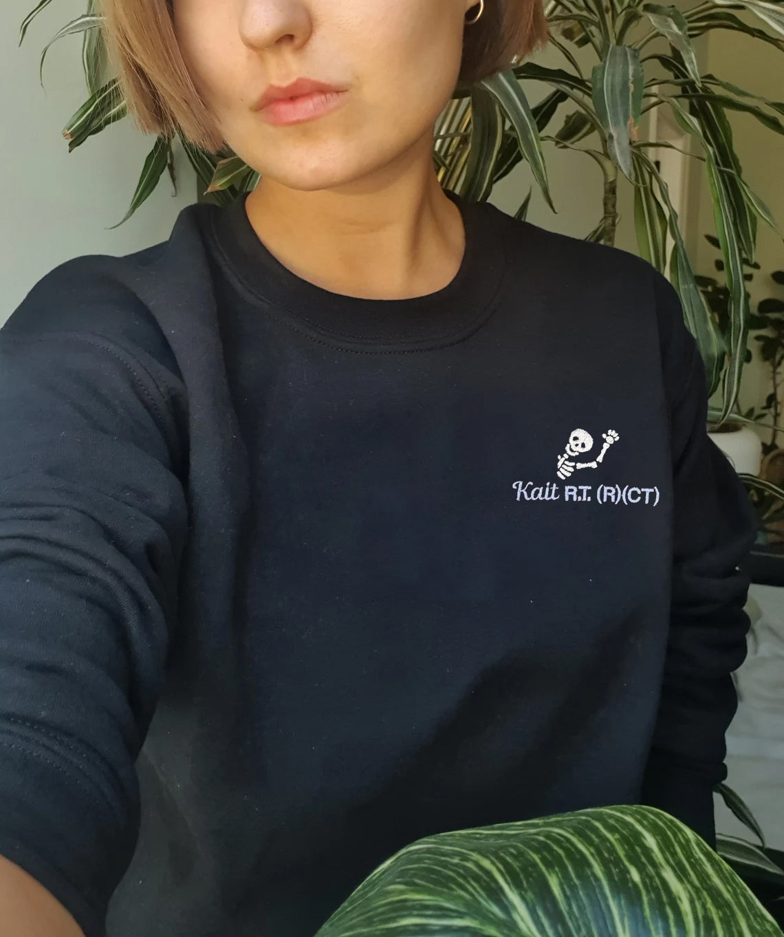Personalized X-Ray Sweatshirt, Gift for Radiographer, Radiology Grad Gift RT, X-ray Tech Quarter Zip Pullover Rad Tech Skeleton Embroidered