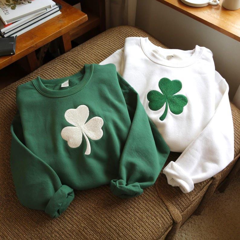 Embroidered St. Patrick's Day Sweatshirt, Irish Shamrock Sweatshirt, Saint Patricks Day Sweatshirt Women, St Patricks Hoodie, St Patricks il_794xN.6565059798_oya9.jpg