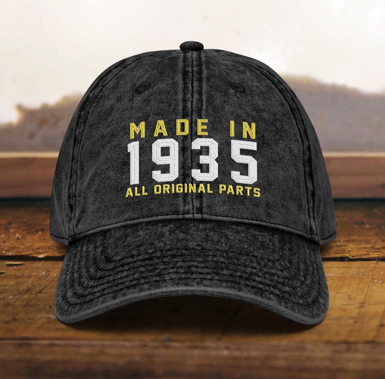 90th Birthday gift Vintage Embroidered Hat for 90th Birthday Born In 1935 Cotton Twill Cap il_794xN.6573333795_l6v5.jpg