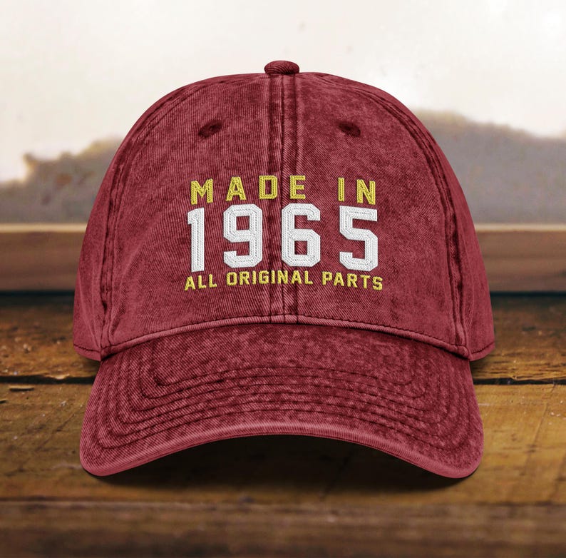 60th Birthday gift Vintage Embroidered Hat for 60th Birthday Born In 1964 Cotton Twill Cap il_794xN.6573359991_7ooj.jpg