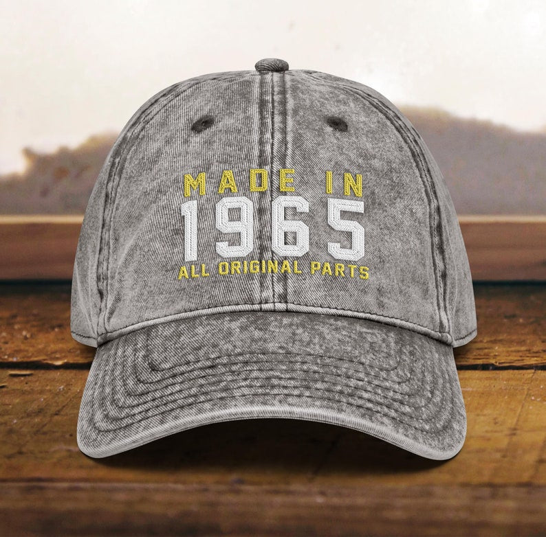 60th Birthday gift Vintage Embroidered Hat for 60th Birthday Born In 1964 Cotton Twill Cap il_794xN.6573360279_ibdy.jpg