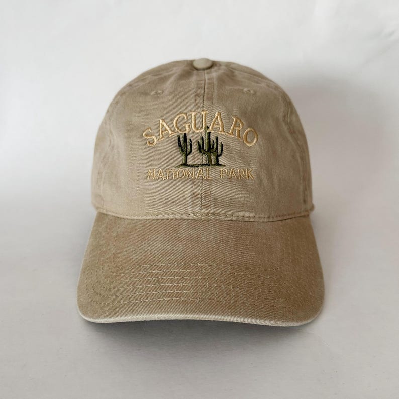 Saguaro National Park Hat Embroidered Cactus Baseball Cap, Hiking Gift, Adjustable Outdoor Dad Hat, Desert Souvenir Travel Cap