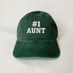 Number 1 Aunt Embroidered Dad Hat Vintage Washed Baseball Cap, Gift for Aunt from Niece or Nephew, Cute Family Embroidery Unisex Cap