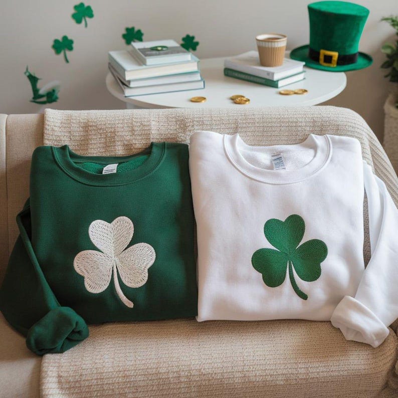 Embroidered St. Patrick's Day Sweatshirt, Irish Shamrock Sweatshirt, Saint Patricks Day Sweatshirt Women, St Patricks Hoodie, St Patricks il_794xN.6584745952_2epz.jpg