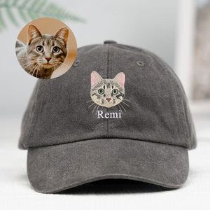 Custom Embroidered Pet Hat Using Pet Photo, Personalized Cat Mom Hat, Custom Dog Hat, Pet Face Baseball Cap, Cat Mom Cap, Mother's Day Gift il_794xN.6594973154_wgbr.jpg
