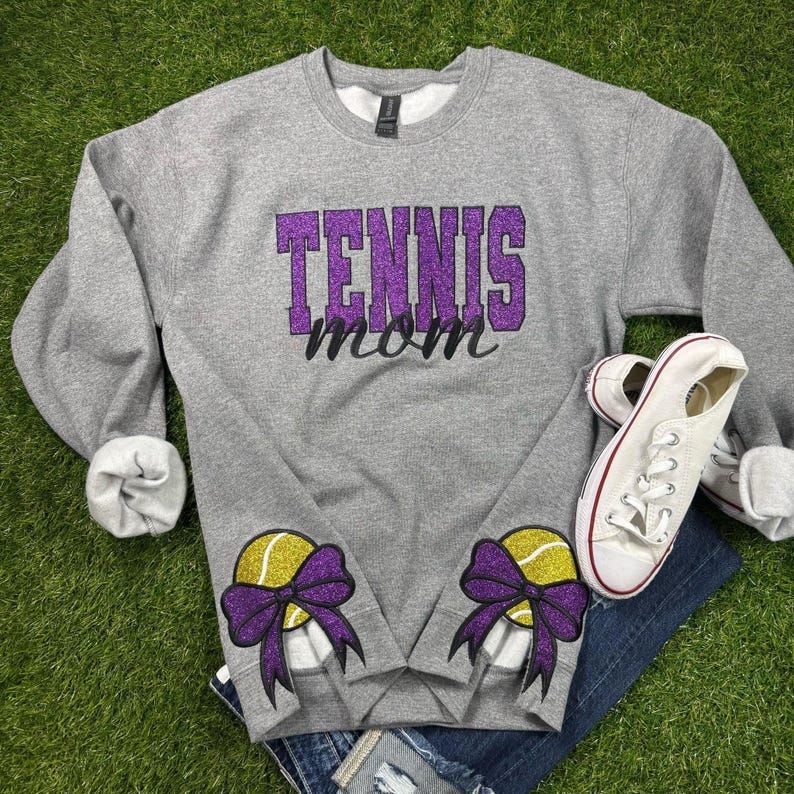 Tennis Mom Glitter Embroidered Sweatshirt with Side Bows Personalized gift for Mom, Mother's day gift sport mom gift il_794xN.6619102629_a3v3.jpg