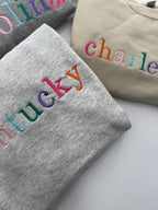 Custom Embroidered Sweatshirt, Multicolor Embroidered Sweatshirt, Embroidery, Colorful Embroidered Sweatshirt, State Sweatshirt
