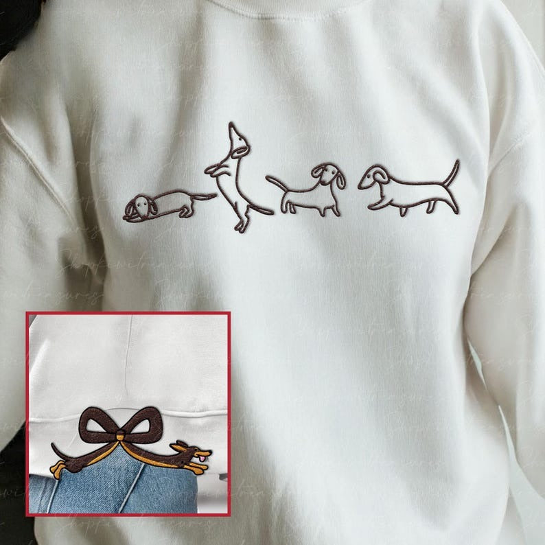 Dachshund Bow Side Bow Embroidery Sweatshirt, Dachshund Mama Sweatshirt, Dog Mama Coquette Embroidered Sweatshirt, Dachshund Lovers Gift il_794xN.6620619471_l5tp_1.jpg
