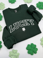 Embroidered St. Patricks Day Sweatshirt-Hoodies, Lucky Unisex Crewneck, Shamrock-Irish Sweatshirt, St Pattys, Simple Holiday Sweater, Gift il_794xN.6623616046_h0dh.jpg