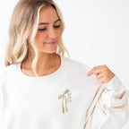 Custom Initial Bow Ribbon Embroidered Crewneck Sweatshirt - Hoodie | Bridal Party Sweatshirt | Bridesmaid Proposal |Cute Bow Shirt
