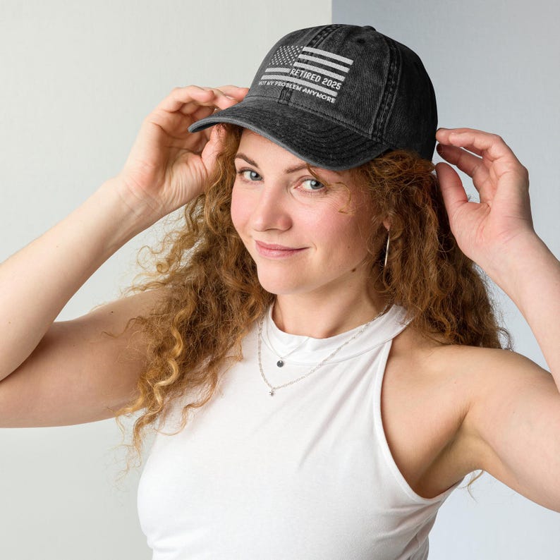 Retired 2025 Not My Problem Anymore Hat, Retirement Gifts For Men 2025 Retirement Hat For Women, Retired 2025 American Flag Hat