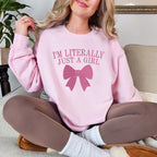 Embroidered I'm Literally Just a Girl Sweater, Girly Girl Sweatshirt, Cute Girl Gifts, Embroidered Just A Girl Hoodie, Funny Girl Gifts, BFF Sweatshirt