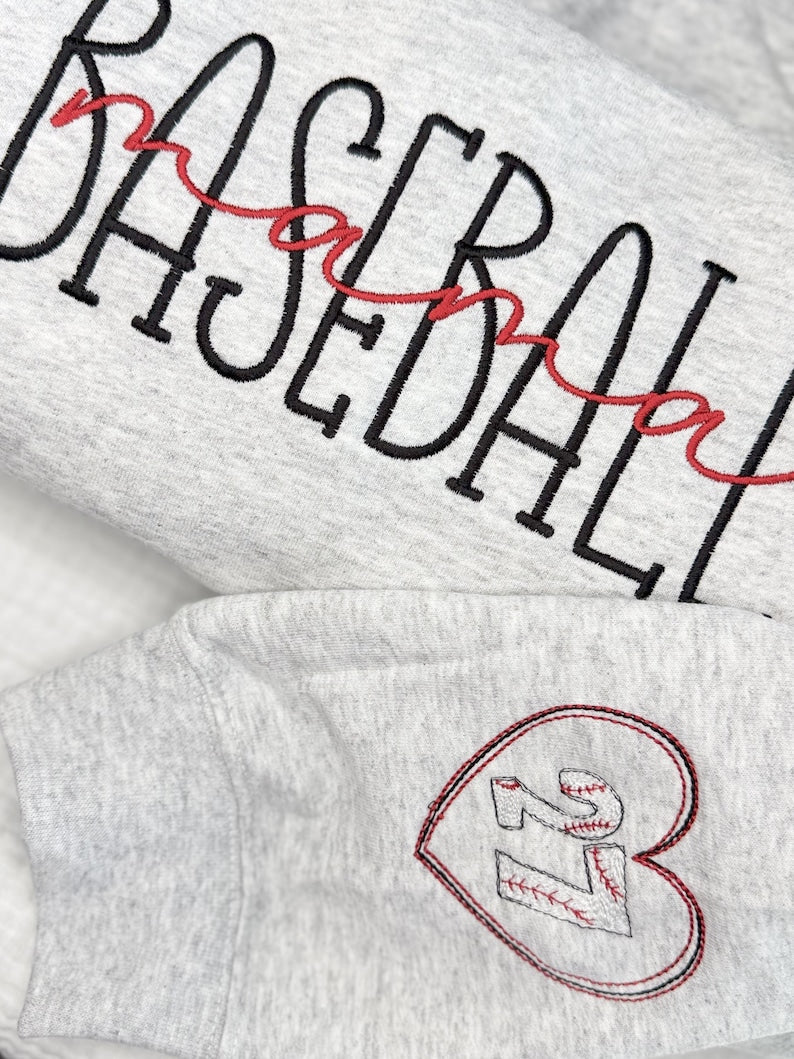 Baseball Mama Crewneck Sweatshirt with Trendy Side Bow Glitter Applique & Embroidered Sleeve, Baseball, Baseball mom, Baseball Momma, Boymom il_794xN.6663902995_rxea.jpg