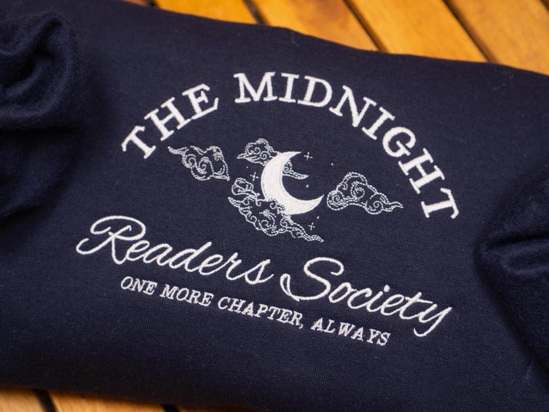 Embroidered Late Night Readers Club Sweatshirt: Cozy Book Lover Gift